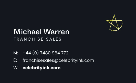 Celebrity Ink business card back