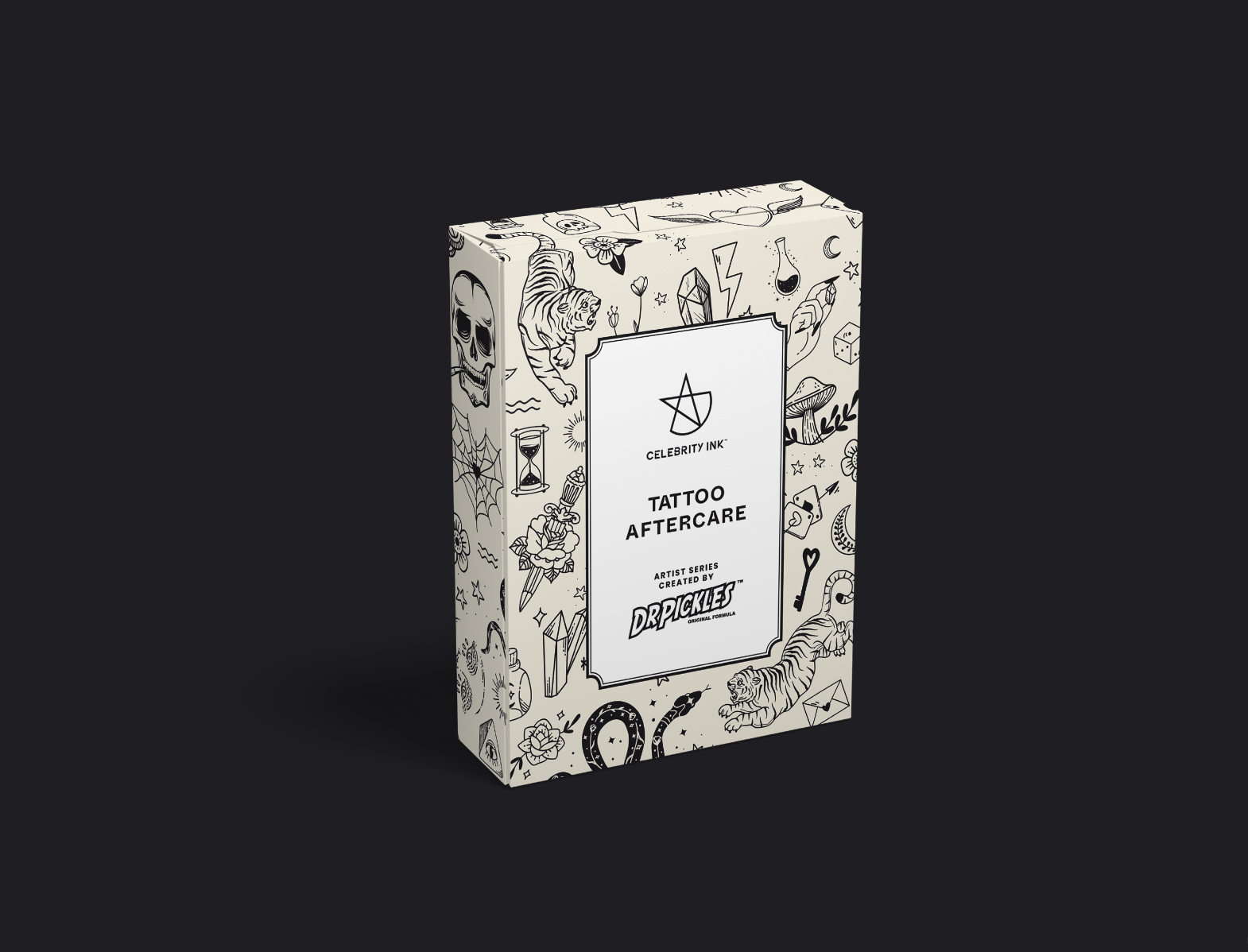 Dr Pickles x Celebrity Ink tattoo aftercare packaging