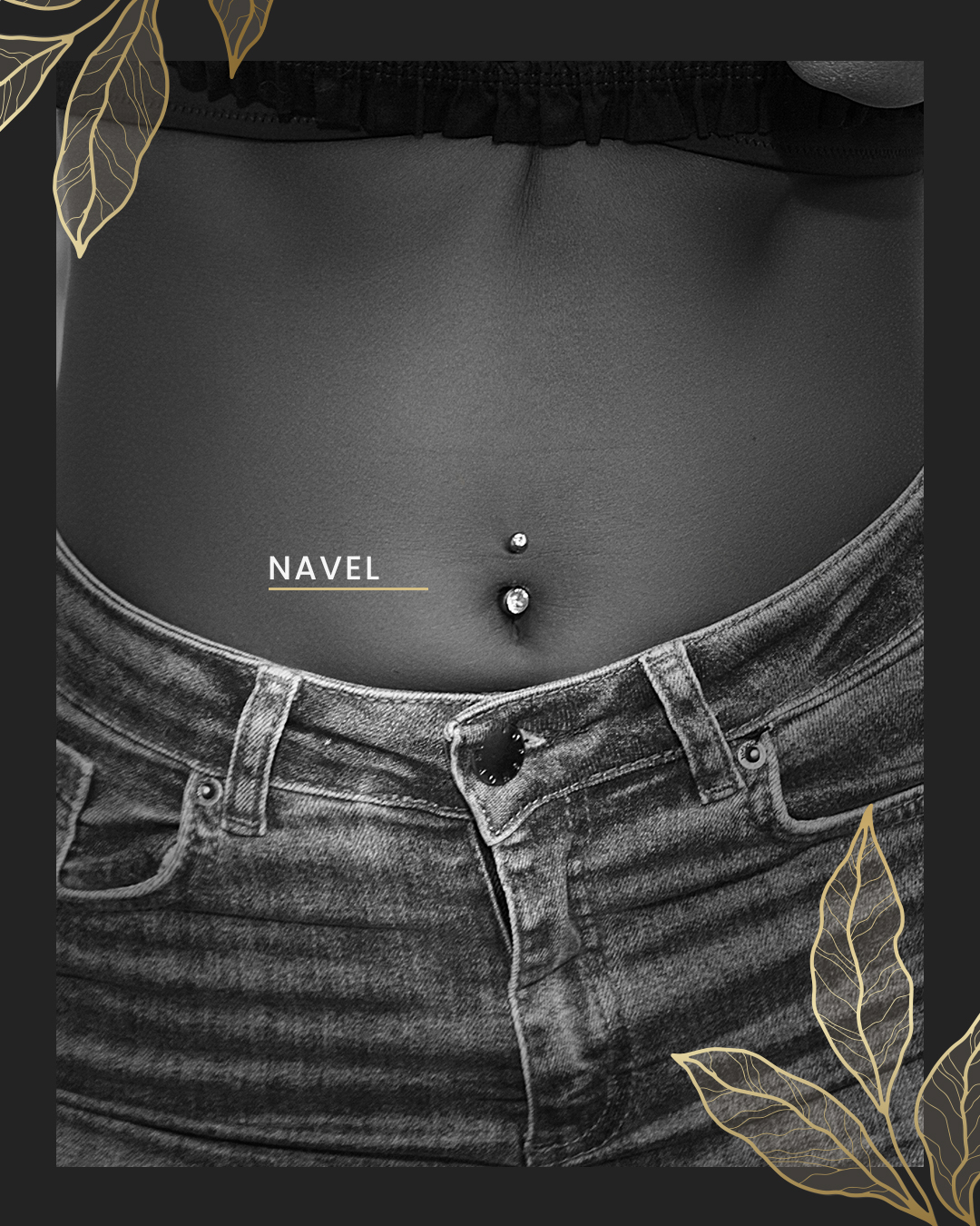 Navel piercing placement guide