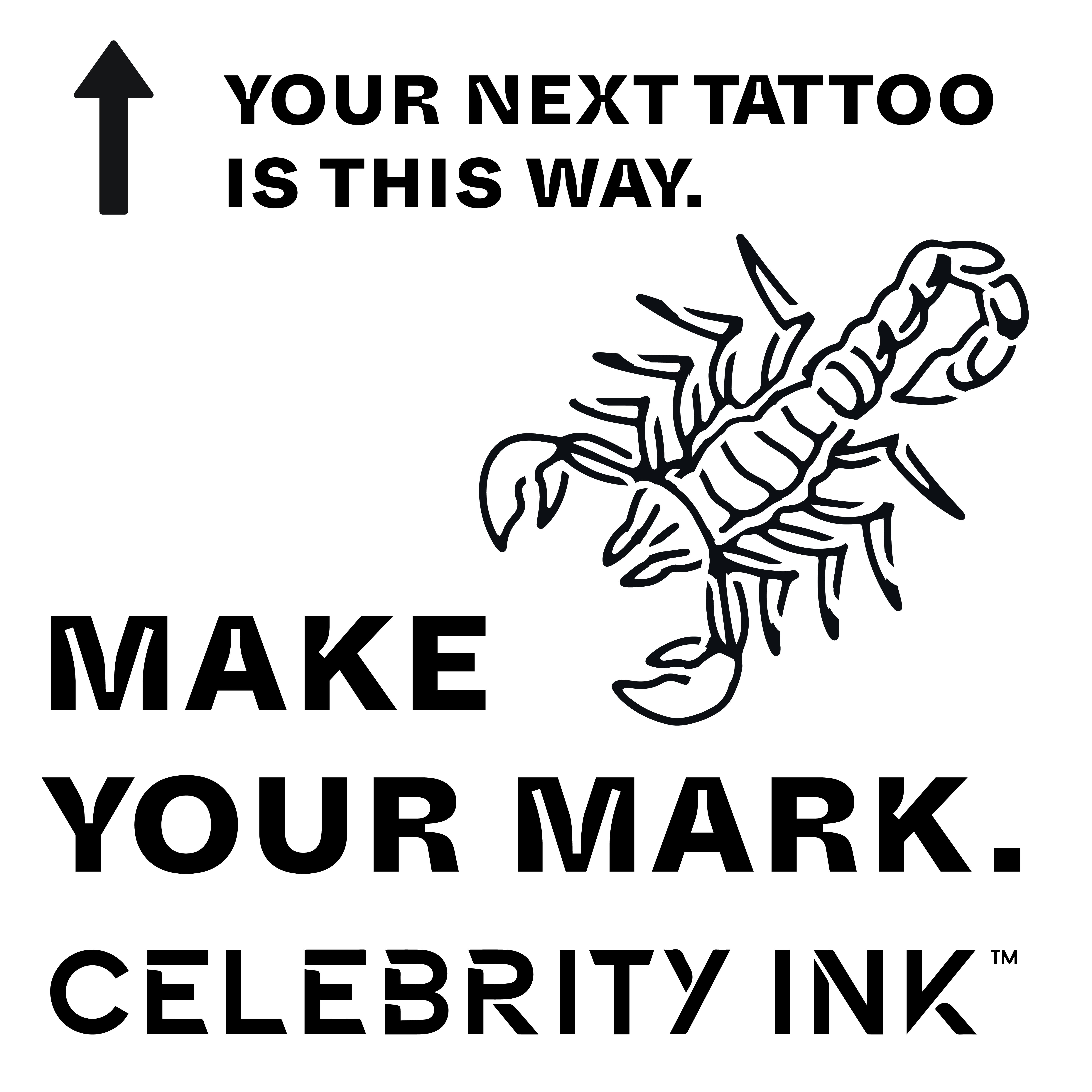 Reverse graffiti stencil: Make your mark, scorpion
