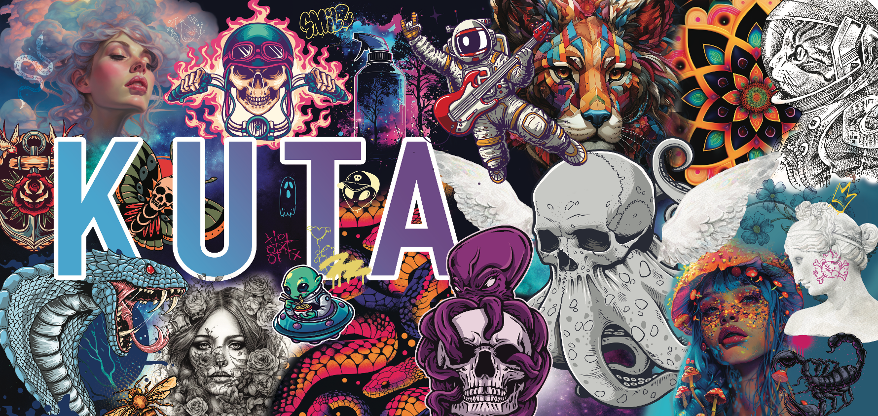 Kuta location graffiti tattoo wall