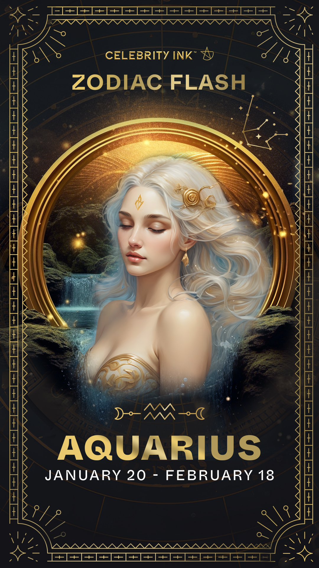 Aquarius Zodiac Flash card